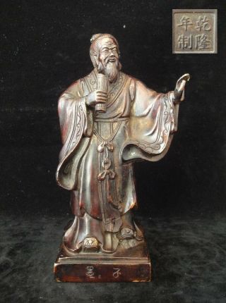 On Sales Rare Chinese Old Bronze Wise Man " Mozi " Sage Statue Sculpture