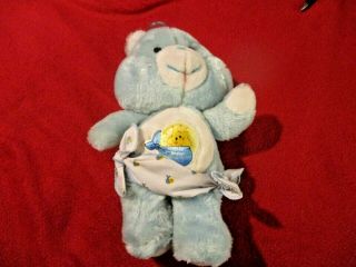 Vintage Care Bear Kenner 1983 Baby Tugs Bear Blue Diaper Plush 11 "