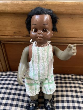 Vintage 1962 Black Chatty Baby Doll 14”canada Pat 