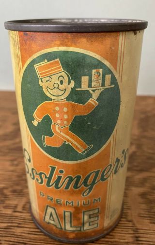 Esslingers Premium Ale 12oz Flat Top Opening Instruction Oi Rare Beer Can 1930s