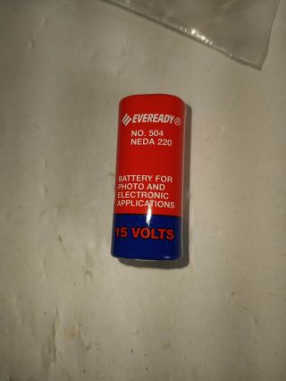 Old Stock Rare Eveready 15 Volts No.  504 Neda 220 Battery