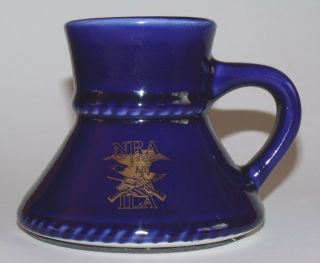 Nra Ila Cobalt Ceramic Collectible Mug Vintage Gun Eagle Rare Stoneware
