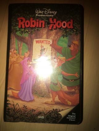 Rare Walt Disney Robin Hood Vhs Movie Black Diamond Classic Padded Black Shell