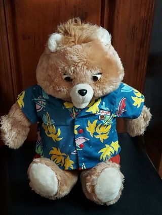 Vintage Teddy Ruxpin Talking Teddy Bear 1985 With Airship Cassette Tape.