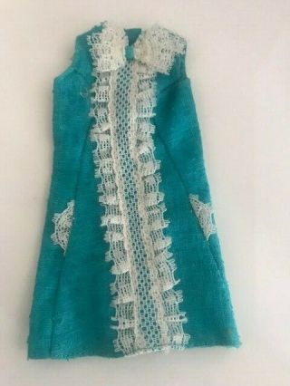 Francie1965 Mattel Barbie Doll Dress Sleeveless Turquoise And Lace
