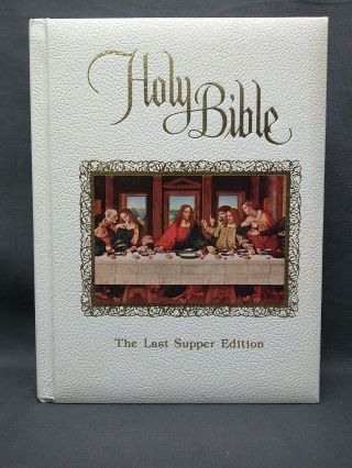 Large Holy Bible Last Supper Edition Kjv 1985 Vintage De Vore & Sons Red Letter