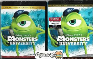 Monsters University 4k Ultra Hd,  Blu - Ray,  Slipcover Rare ✔☆mint☆✔ No Digital