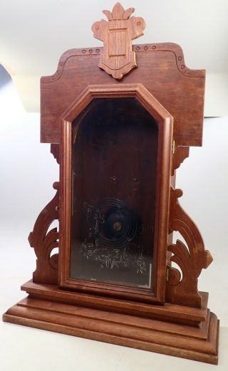 Antique Walnut Haven Kitchen Shelf Clock Case Parts Repair