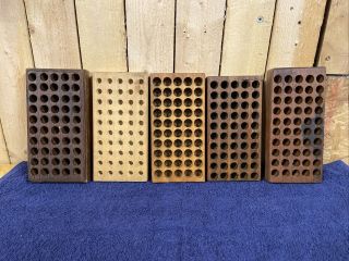 Midway Antique Or Vintage Reloading Wooden Block Trays Set Of 5