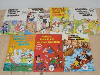 Rare 1990s Vintage Bilingual Walt Disney Spanish English Educational Books