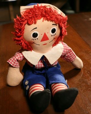 Vintage Raggedy Andy Doll Knickerbocker Toy Anne 16 "