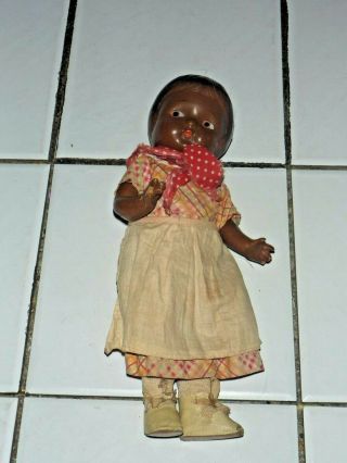 Vintage 12 In.  Composition Effanbee Patsy Afro - American Clone Doll - All