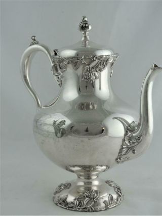 Victorian Hartford Sterling Co Quadruple Plate Art Nouveau Teapot Coffee Pot