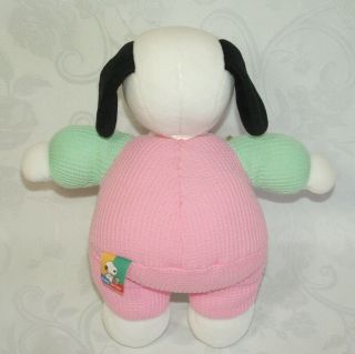 Prestige Baby My First Snoopy Rattle Plush Toy Pink Green Bunny Slippers Feet 9 