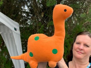 Very Rare Vintage Goody Toy Orange Dinosaur Dino 14 " Plush Stuffed Animal Toy