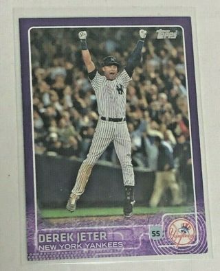 2015 Topps Purple 1 Derek Jeter Rare Series 1 Yankees Last At Bat Card Mlb