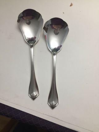Oneida Silverplate Flatware King James.  2 Large Serving Spoons