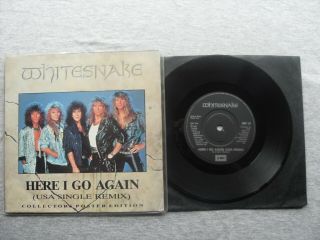Whitesnake Here I Go Again Emi Records Rare 7 " Single In Poster Sleeve Engraved