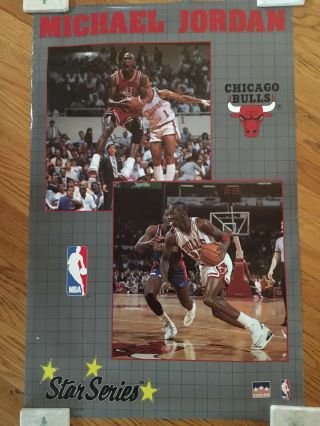 Rare Michael Jordan Bulls 1989 Vintage Nba Starline Poster