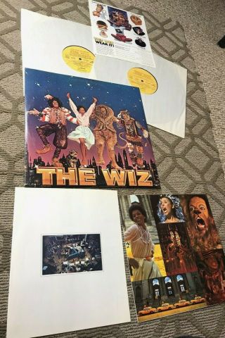 Rare Vinyl The Wiz Michael Jackson Diana Ross Near 2lp With Inserts Poster