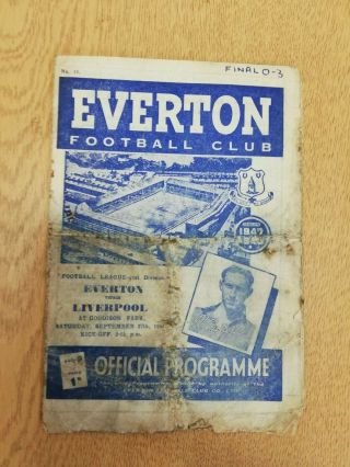 Rare 1947 Everton V Liverpool Division 1 Football League Match Programme