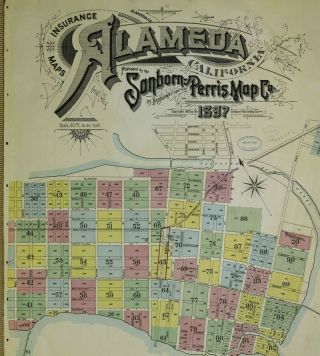Alameda,  California Sanborn Map© Sheets 92 Maps On Cd 1897 In Full Color