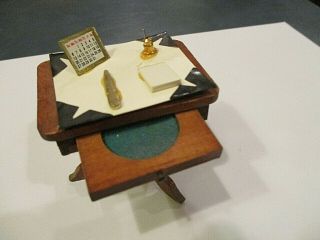 Vintage Dollhouse Miniature Drafting Desk With A Pull Out Drawer