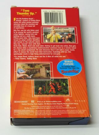 Disney Pixar THE INCREDIBLES 2004 VHS RARE OOP VG FAST 2