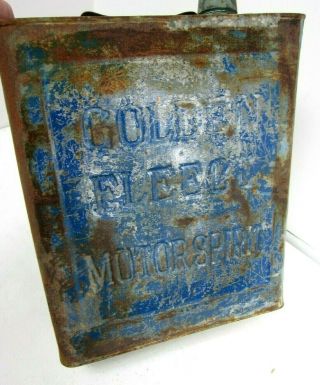 Rare Vintage Golden Fleece Oil Co Motor Spirit Running Board Fuel Can/tin