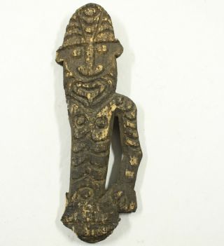 Vintage very old Papua Guinea figure carved wood bark LOOK unusual 2