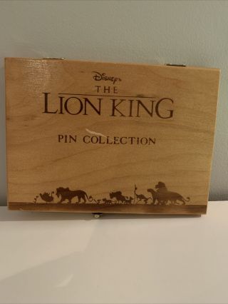 Disney Pin The Lion King 6 Pin Set In Wooden Box Rare Vintage Simba Pumba