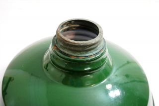 ANTIQUE GREEN AND WHITE ENAMEL LIGHT SHADE INDUSTRIAL GAS STATION 14 