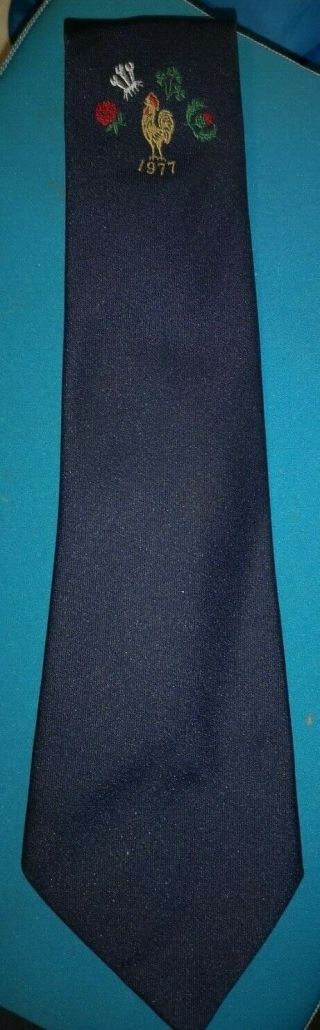 France 5 Nations 1977 Rugby Union Tie (rare Poss Players)