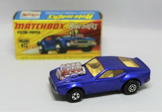 Matchbox Lesney Superfast No10 Mustang Piston Popper With " Rare Pale Glass "