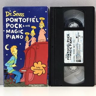 Dr.  Seuss Pontoffel Pock His Magic Piano VHS Video Tape VCR VTG RARE Sing - Along 2