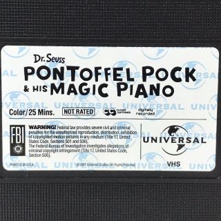 Dr.  Seuss Pontoffel Pock His Magic Piano VHS Video Tape VCR VTG RARE Sing - Along 3