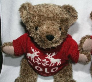 Teddy Bear Ralph Lauren Polo W Red Sweater Vtg 1998 Collectible Jointed 15 " Tall