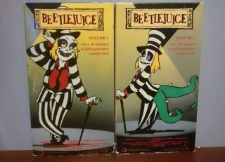 Rare Beetlejuice Animated Cartoon Volume 1&2 Vhs Cassette Tape Tim Burton
