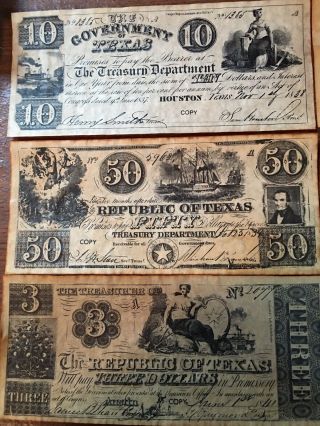 Republic of Texas Currency 1838 - 1841 Antique 2