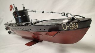 Vintage Germany German Model Ship U Boat Submarine U - 99 Nazi Flag All Metal Rare