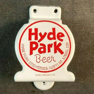 Vintage Hyde Park Beer Wall Mount Opener Porcelain Rare Old Advertising Sign