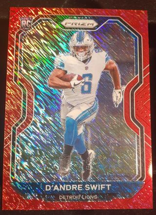 D’andre Swift 2020 Panini Prizm Red Shimmer Rc 
