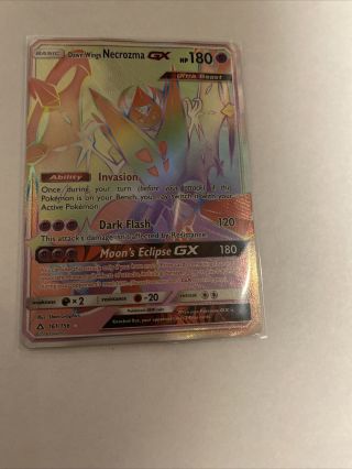 Pokemon Dawn Wings Necrozma Gx Rainbow Secret Rare 161/156 Ultra Prism