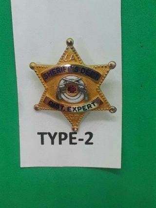 Type 2 Rare 1940 ' s Los Angeles Co.  Sheriff ' s Distinguished Expert Shooting Pin 2
