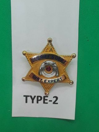 Type 2 Rare 1940 ' s Los Angeles Co.  Sheriff ' s Distinguished Expert Shooting Pin 3