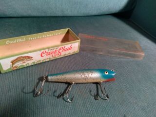 Vintage Creek Chub Darter Rare Color W Box Found In Old Tackle Bow