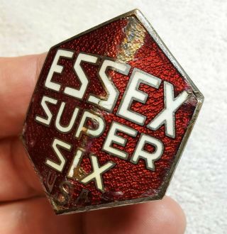 Essex Six Enamel Radiator Badge Emblem 1932 Fox Very Rare