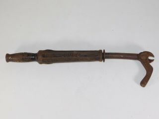 Antique 1906 Bridgeport Jumbo Cast Iron Nail Puller Steeple Vintage Hand Tool
