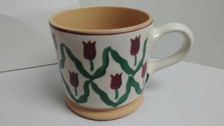 Rare Retired Nicholas Mosse Pottery Coffee Cup Mug Red Tulip Design Ireland