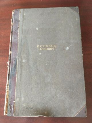 Antique Large Blank Ledger Expense Account Book Journaling Accounting Ledger